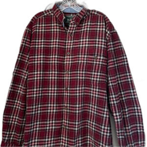 Woolrich Men’s 100% Cotton Plaid Ruby Flannel Shirt Size L